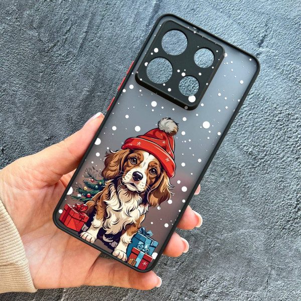 Чехол для Xiaomi Redmi Note 13 Pro 5G / Xiaomi Poco X6 5G новогодняя собачка