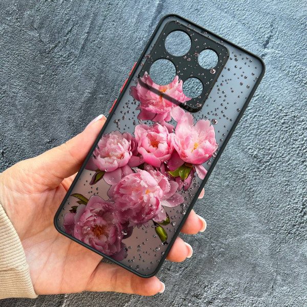 Чехол для Xiaomi Redmi Note 13 Pro 5G / Xiaomi Poco X6 5G пионы с каплями