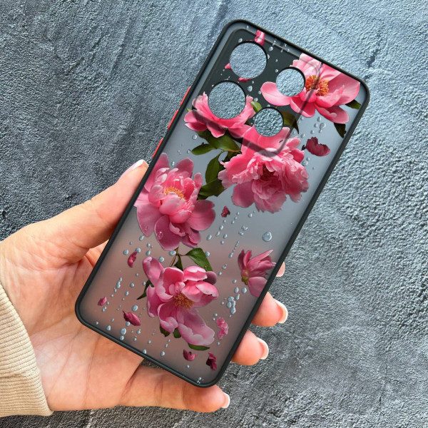 Чехол для Xiaomi Redmi Note 13 Pro 5G / Xiaomi Poco X6 5G пионы с дождем