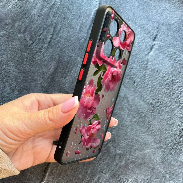 Чехол для Xiaomi Redmi Note 13 Pro 5G / Xiaomi Poco X6 5G пионы с дождем
