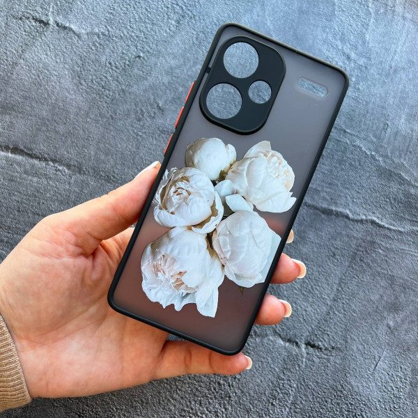 Чехол для Xiaomi Redmi Note 13 Pro Plus белые пионы