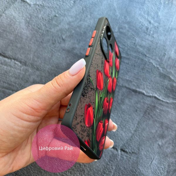 Чехол для Xiaomi Redmi Note 13 Pro Plus красные тюльпаны