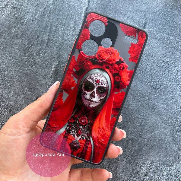 Чохол для Xiaomi Redmi Note 13 Pro Plus Санта-Муерте червона