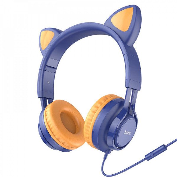 Навушники з вушками Hoco 25 Cat ear Midnight Blue