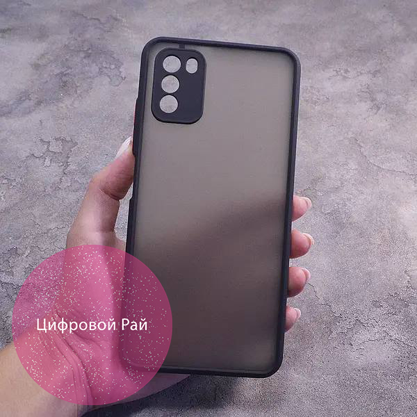 Чохол для Xiaomi Poco M3 матовий пластик з чорним бортиком